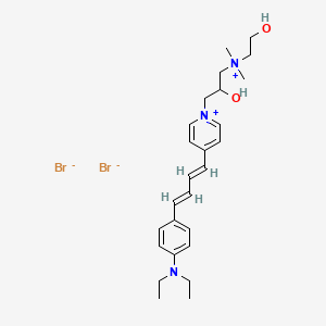 [3-[4-[(1E,3E)-4-[4-(diethylamino)phenyl]buta-1,3-dienyl]pyridin-1-ium-1-yl]-2-hydroxypropyl]-(2-hydroxyethyl)-dimethylazanium;dibromide