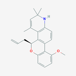 molecular formula C23H25NO2 B1240936 (5S)-5-Allyl-10-Methoxy-2,2,4-Trimethyl-2,5-Dihydro-1H-Chromeno[3,4-f]Quinoline 