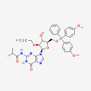 molecular formula C38H39N5O8 B12409366 5'-O-DMT-N2-isobutyryl-2'-O-propargylguanosine 