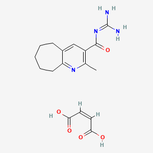 molecular formula C17H22N4O5 B1240937 (Z)-but-2-enedioic acid;N-(diaminomethylidene)-2-methyl-6,7,8,9-tetrahydro-5H-cyclohepta[b]pyridine-3-carboxamide 