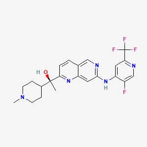 (1S)-1-[7-[[5-fluoro-2-(trifluoromethyl)pyridin-4-yl]amino]-1,6-naphthyridin-2-yl]-1-(1-methylpiperidin-4-yl)ethanol