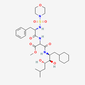 molecular formula C31H50N4O9S B1240943 methyl 3-{[(1S,2R,3S)-1-(cyclohexylmethyl)-2,3-dihydroxy-5-methylhexyl]amino}-2-({(2S)-2-[(4-morpholinylsulfonyl)amino]-3-phenylpropanoyl}amino)-3-oxopropanoate 