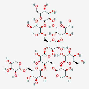 molecular formula C51H86O43 B12409430 Xyl(a1-6)Glc(b1-4)[Gal(b1-2)Xyl(a1-6)]Glc(b1-4)[Gal(b1-2)Xyl(a1-6)]Glc(b1-4)aldehydo-Glc 