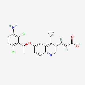 molecular formula C23H20Cl2N2O3 B12409509 (2E)-3-{6-[(1S)-1-(3-amino-2,6-dichlorophenyl)ethoxy]-4-cyclopropylquinolin-3-yl}prop-2-enoic acid 