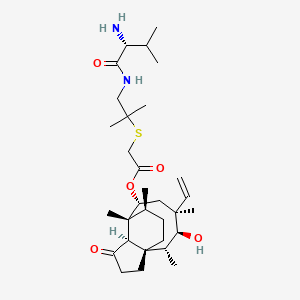molecular formula C31H52N2O5S B1240951 [(1S,2R,3S,4S,6R,7R,8R,14S)-4-ethenyl-3-hydroxy-2,4,7,14-tetramethyl-9-oxo-6-tricyclo[5.4.3.01,8]tetradecanyl] 2-[1-[[(2R)-2-amino-3-methylbutanoyl]amino]-2-methylpropan-2-yl]sulfanylacetate 