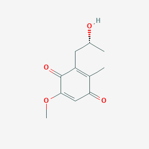 molecular formula C11H14O4 B12409527 3-[(2R)-2-hydroxypropyl]-5-methoxy-2-methylcyclohexa-2,5-diene-1,4-dione 