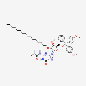 N-[9-[(2R,4S,5R)-5-[[bis(4-methoxyphenyl)-phenylmethoxy]methyl]-3-hexadecoxy-4-hydroxyoxolan-2-yl]-6-oxo-1H-purin-2-yl]-2-methylpropanamide