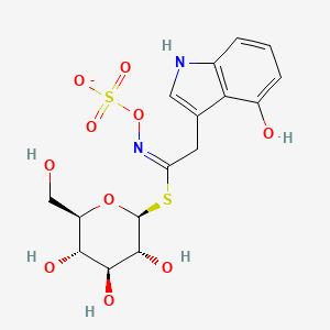 molecular formula C16H19N2O10S2- B1240964 1-S-[2-(4-hydroxy-1H-indol-3-yl)-N-(sulfooxy)ethanimidoyl]-1-thio-beta-D-glucopyranose 