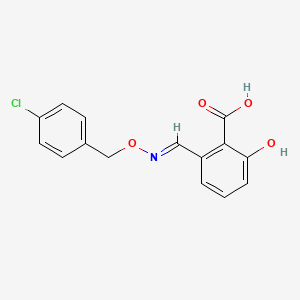 molecular formula C15H12ClNO4 B1240966 Salicylic acid, 6-((((p-chlorophenyl)methoxy)imino)methyl)- CAS No. 51572-66-8