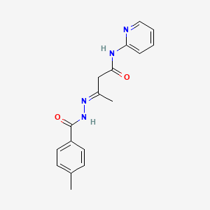 molecular formula C17H18N4O2 B1240969 3-[(4-Methyl-benzoyl)-hydrazono]-N-pyridin-2-yl-butyramide 