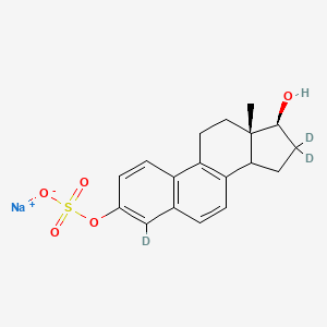 molecular formula C18H19NaO5S B12409693 17|A-Dihydroequilenin 3-sulfate-4,16,16-d3 (sodium) 