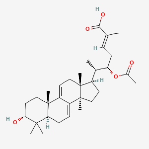 molecular formula C32H48O5 B12409734 (E,5S,6S)-5-acetyloxy-6-[(3R,5R,10S,13R,14R,17R)-3-hydroxy-4,4,10,13,14-pentamethyl-2,3,5,6,12,15,16,17-octahydro-1H-cyclopenta[a]phenanthren-17-yl]-2-methylhept-2-enoic acid 