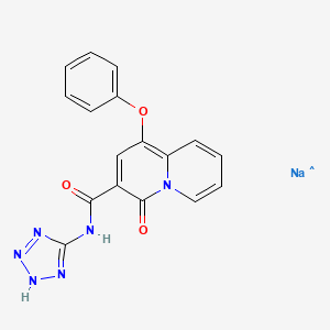 molecular formula C17H12N6NaO3 B1240975 Quinotolast sodium 