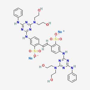 disodium;5-[[4-anilino-6-[bis(2-hydroxyethyl)amino]-1,3,5-triazin-2-yl]amino]-2-[(E)-2-[4-[[4-anilino-6-[bis(2-hydroxyethyl)amino]-1,3,5-triazin-2-yl]amino]-2-sulfonatophenyl]ethenyl]benzenesulfonate