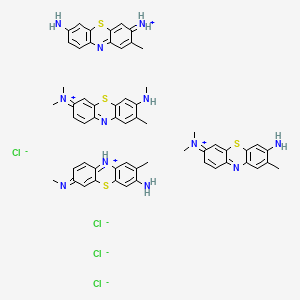 molecular formula C58H60Cl4N12S4 B12409869 (7-amino-2-methylphenothiazin-3-ylidene)azanium;(7-amino-8-methylphenothiazin-3-ylidene)-dimethylazanium;dimethyl-[8-methyl-7-(methylamino)phenothiazin-3-ylidene]azanium;2-methyl-7-methyliminophenothiazin-10-ium-3-amine;tetrachloride 