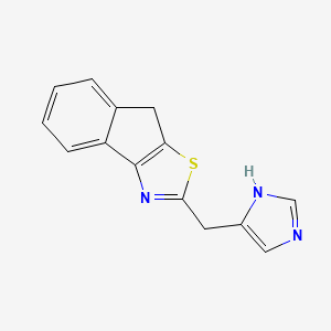 molecular formula C14H11N3S B1240988 8H-Indeno[1,2-d]thiazole, 2-(1H-imidazol-4-ylmethyl)- CAS No. 159081-22-8