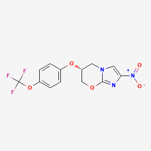 molecular formula C13H10F3N3O5 B12409958 (6R)-2-nitro-6-[4-(trifluoromethoxy)phenoxy]-6,7-dihydro-5H-imidazo[2,1-b][1,3]oxazine CAS No. 2222660-40-2