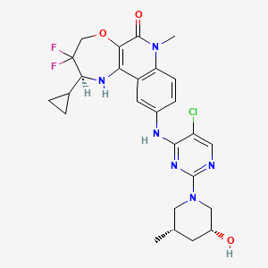 (S)-10-((5-chloro-2-((3R,5S)-3-hydroxy-5-methylpiperidin-1-yl)pyrimidin-4-yl)amino)-2-cyclopropyl-3,3-difluoro-7-methyl-1,2,3,4-tetrahydro-[1,4]oxazepino[2,3-c]quinolin-6(7H)-one