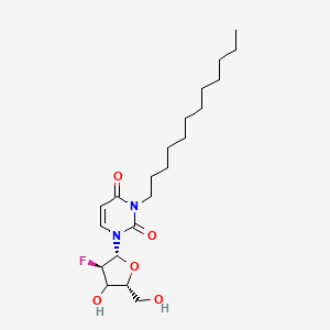 molecular formula C21H35FN2O5 B12410000 3-dodecyl-1-[(2R,3R,5R)-3-fluoro-4-hydroxy-5-(hydroxymethyl)oxolan-2-yl]pyrimidine-2,4-dione 