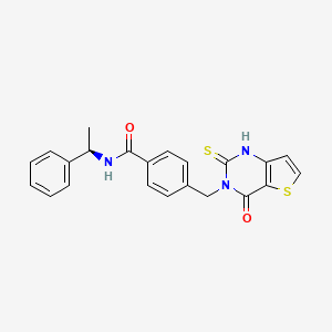 molecular formula C22H19N3O2S2 B12410068 4-[(4-oxo-2-sulfanylidene-1H-thieno[3,2-d]pyrimidin-3-yl)methyl]-N-[(1R)-1-phenylethyl]benzamide 