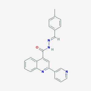 molecular formula C23H18N4O B1241007 N-[(E)-(4-methylphenyl)methylideneamino]-2-pyridin-3-ylquinoline-4-carboxamide 