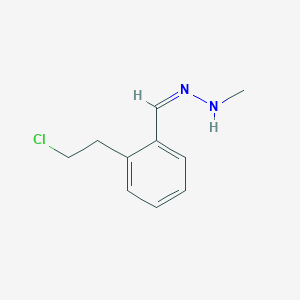 molecular formula C10H13ClN2 B1241008 N'-Methyl-N' beta-chloroethylbenzaldehyde hydrazone CAS No. 62037-49-4