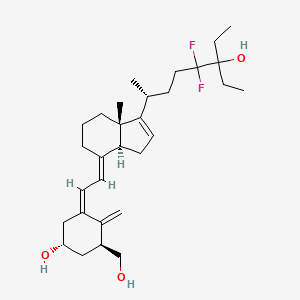 molecular formula C30H46F2O3 B1241015 (1S,3Z,5S)-3-[(2E)-2-[(3aS,7aS)-1-[(2R)-6-ethyl-5,5-difluoro-6-hydroxyoctan-2-yl]-7a-methyl-3a,5,6,7-tetrahydro-3H-inden-4-ylidene]ethylidene]-5-(hydroxymethyl)-4-methylidenecyclohexan-1-ol 
