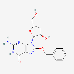 2-amino-9-[(2R,3S,5S)-3-hydroxy-5-(hydroxymethyl)oxolan-2-yl]-8-phenylmethoxy-1H-purin-6-one