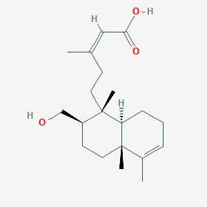 molecular formula C20H32O3 B1241018 (Z)-5-[(1R,2R,4aR,8aR)-2-(hydroxymethyl)-1,4a,5-trimethyl-2,3,4,7,8,8a-hexahydronaphthalen-1-yl]-3-methylpent-2-enoic acid 
