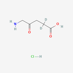 molecular formula C5H10ClNO3 B12410194 5-Aminolevulinic acid-d2 (hydrochloride) 