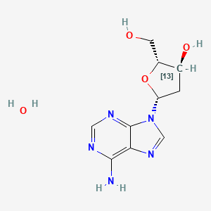 molecular formula C10H15N5O4 B12410228 (2R,3S,5R)-5-(6-aminopurin-9-yl)-2-(hydroxymethyl)(313C)oxolan-3-ol;hydrate 