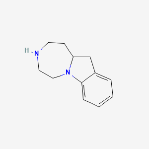 molecular formula C12H16N2 B1241023 2,3,4,5,11,11a-Hexahydro-1H-[1,4]diazepino[1,7-a]indole 