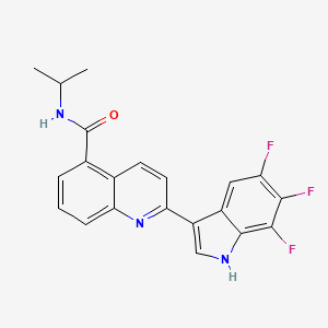 molecular formula C21H16F3N3O B12410245 N-propan-2-yl-2-(5,6,7-trifluoro-1H-indol-3-yl)quinoline-5-carboxamide 