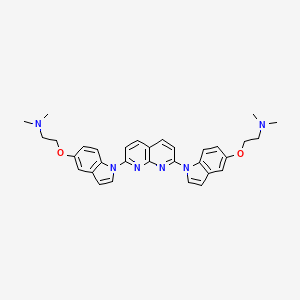 molecular formula C32H34N6O2 B12410261 2-[1-[7-[5-[2-(dimethylamino)ethoxy]indol-1-yl]-1,8-naphthyridin-2-yl]indol-5-yl]oxy-N,N-dimethylethanamine 