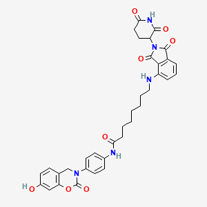 molecular formula C35H35N5O8 B12410269 8-[[2-(2,6-dioxopiperidin-3-yl)-1,3-dioxoisoindol-4-yl]amino]-N-[4-(7-hydroxy-2-oxo-4H-1,3-benzoxazin-3-yl)phenyl]octanamide 