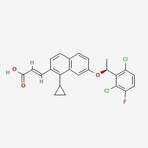 (E)-3-[1-cyclopropyl-7-[(1S)-1-(2,6-dichloro-3-fluorophenyl)ethoxy]naphthalen-2-yl]prop-2-enoic acid