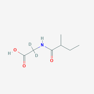 molecular formula C7H13NO3 B12410346 2-Methylbutyrylglycine-d2 