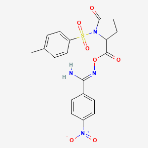 molecular formula C19H18N4O7S B1241038 [(Z)-[amino-(4-nitrophenyl)methylidene]amino] 1-(4-methylphenyl)sulfonyl-5-oxopyrrolidine-2-carboxylate 