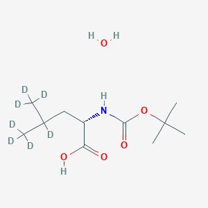 molecular formula C11H23NO5 B12410389 (2S)-4,5,5,5-tetradeuterio-2-[(2-methylpropan-2-yl)oxycarbonylamino]-4-(trideuteriomethyl)pentanoic acid;hydrate 