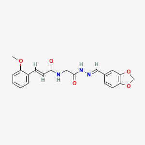 (2E)-N-{2-[(2E)-2-(1,3-benzodioxol-5-ylmethylene)hydrazino]-2-oxoethyl}-3-(2-methoxyphenyl)acrylamide