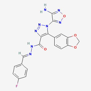 1-(4-amino-1,2,5-oxadiazol-3-yl)-5-(1,3-benzodioxol-5-yl)-N'-[(E)-(4-fluorophenyl)methylidene]-1H-1,2,3-triazole-4-carbohydrazide