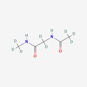 molecular formula C5H10N2O2 B12410465 N-Acetyl-d3-glycine-d2-N-methyl-d3-amide 