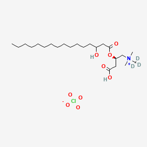 molecular formula C23H46ClNO9 B12410486 L-Carnitine(mono)-O-3-dl-hydroxypalmitoyl-d3 (perchlorate) 