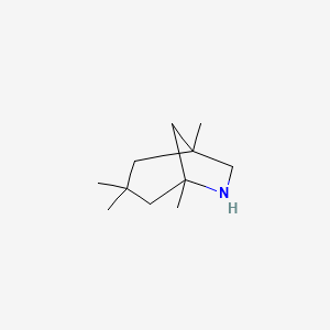 molecular formula C11H21N B1241049 1,3,3,5-Tetramethyl-6-azabicyclo[3.2.1]octane 