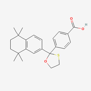 molecular formula C24H28O3S B1241050 4-[2-(5,5,8,8-Tetramethyl-5,6,7,8-tetrahydro-naphthalen-2-yl)-[1,3]oxathiolan-2-yl]-benzoic acid 