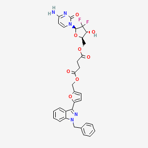 1-O-[[(2R,3R,5R)-5-(4-amino-2-oxopyrimidin-1-yl)-4,4-difluoro-3-hydroxyoxolan-2-yl]methyl] 4-O-[[5-(1-benzylindazol-3-yl)furan-2-yl]methyl] butanedioate