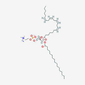 molecular formula C47H86NO8P B12410671 [(2R)-1,1,2,3,3-pentadeuterio-2-[(7Z,10Z,13Z,16Z)-docosa-7,10,13,16-tetraenoyl]oxy-3-heptadecanoyloxypropyl] 2-(trimethylazaniumyl)ethyl phosphate 