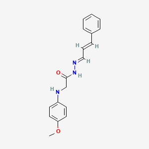 2-(4-methoxyanilino)-N-[(E)-[(E)-3-phenylprop-2-enylidene]amino]acetamide