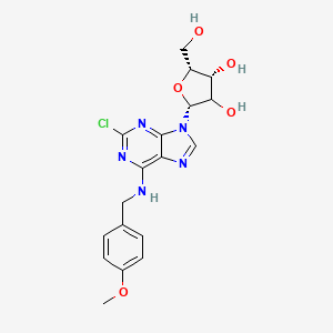 molecular formula C18H20ClN5O5 B12410797 (2R,4R,5R)-2-[2-chloro-6-[(4-methoxyphenyl)methylamino]purin-9-yl]-5-(hydroxymethyl)oxolane-3,4-diol 