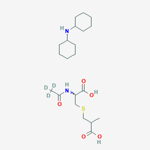 molecular formula C21H38N2O5S B12410969 N-Acetyl-S-(2-carboxypropyl)-L-cysteine-d3 (dicyclohexylamine) 